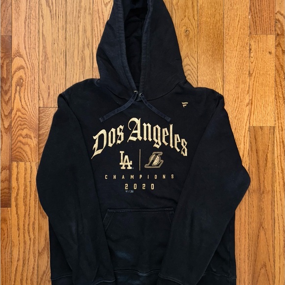 Los Angeles Dodgers Lakers Dos Angeles 2020 Champions Fanatics Hoodie Size Large - Picture 1 of 4
